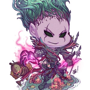 FROSTHAVEN Necromancer Chibi 8.5x11&quot; Print