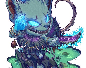 GLOOMHAVEN Mindthief Chibi 8.5x11" Print