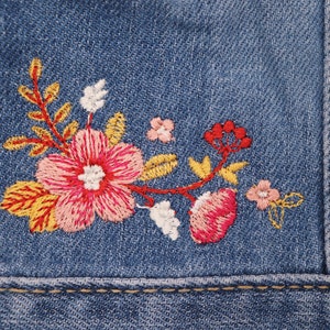 Personalized Name Girls Denim Jacket Custom Floral Embroidered Denim ...