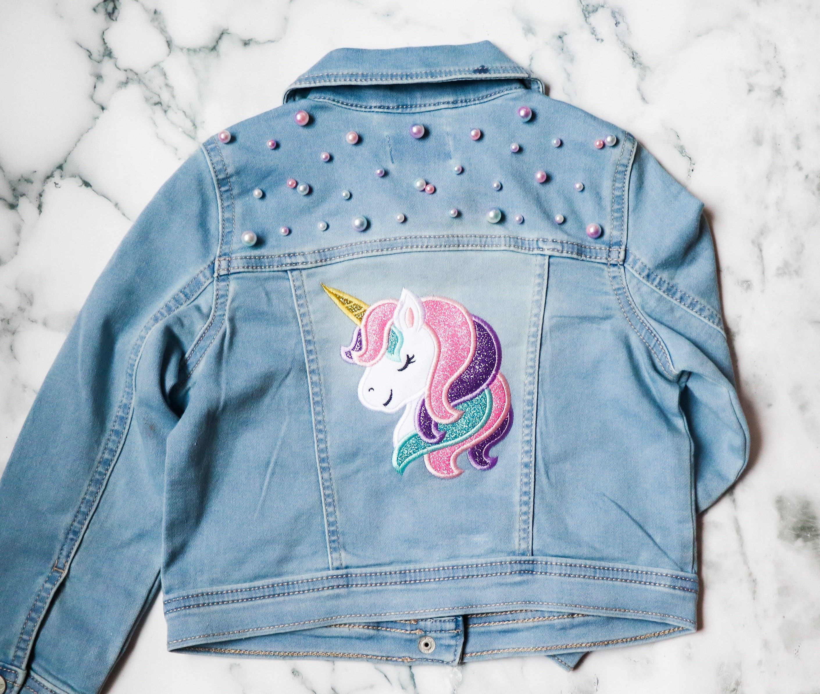WELAKEN Unicorn Jean Jacket for Girls
