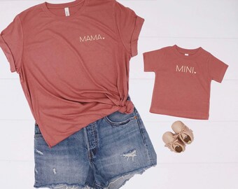 Mommy & Me Tees - Mauve Color Mama/Mini T-shirt - Mom and Daughter Clothes