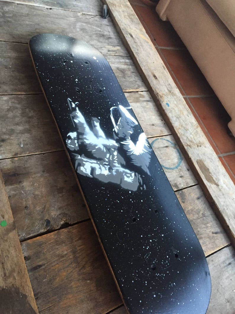 Spray paint stencil Falling Astronaut skateboard wall art Etsy