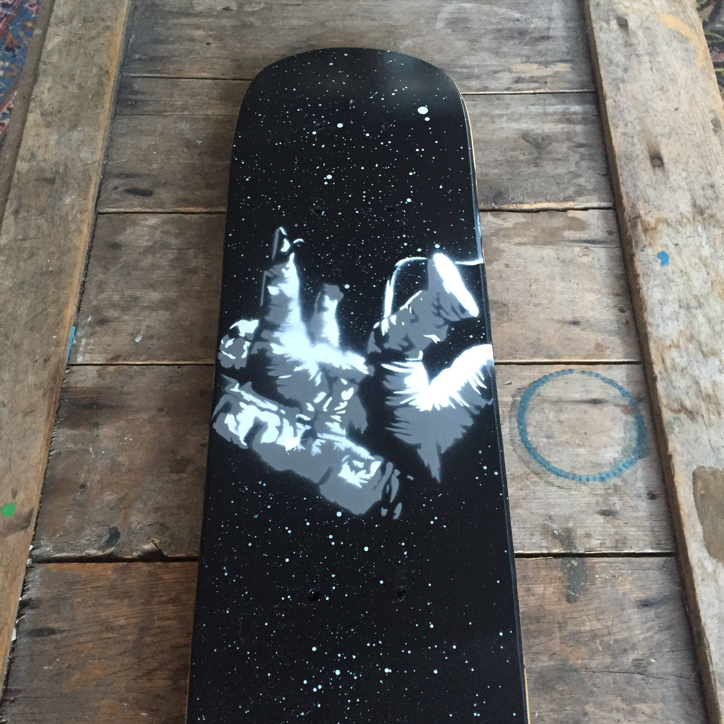 Spray paint stencil Falling Astronaut skateboard wall art Etsy