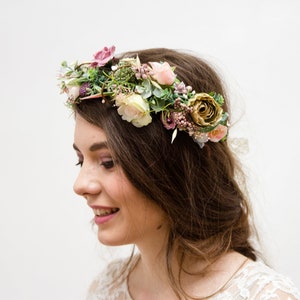 dusty pink headpiece