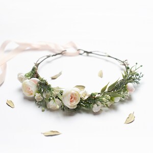 Toddler floral headpiece, Winter flower crown, Fairy tiara for women, Boho baby girl gift, Greenery wedding headpiece, Christmas photoshoot