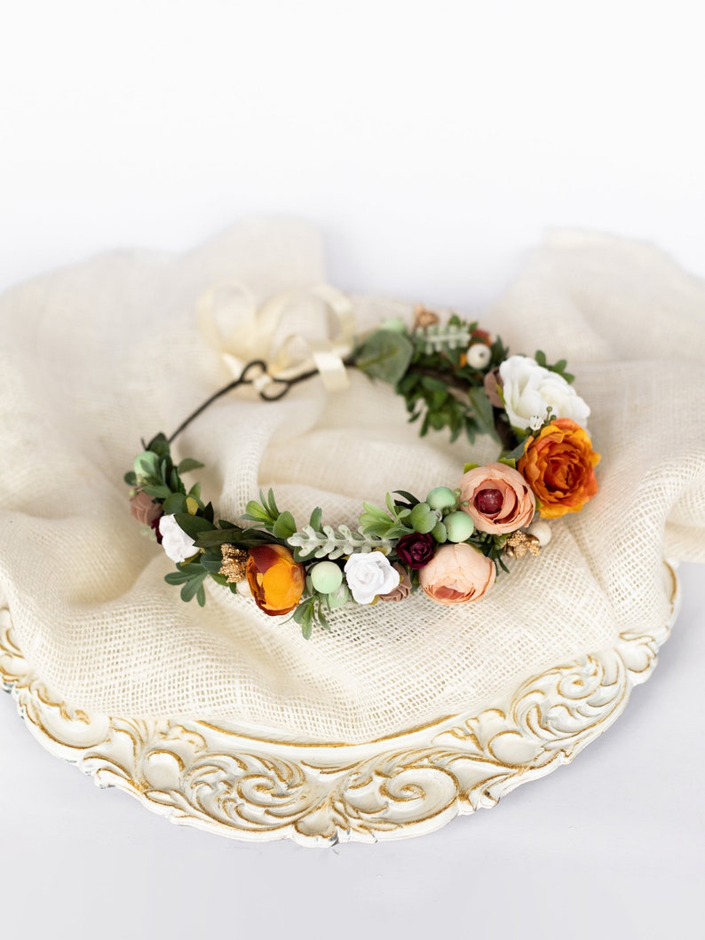 burnt orange headpiece