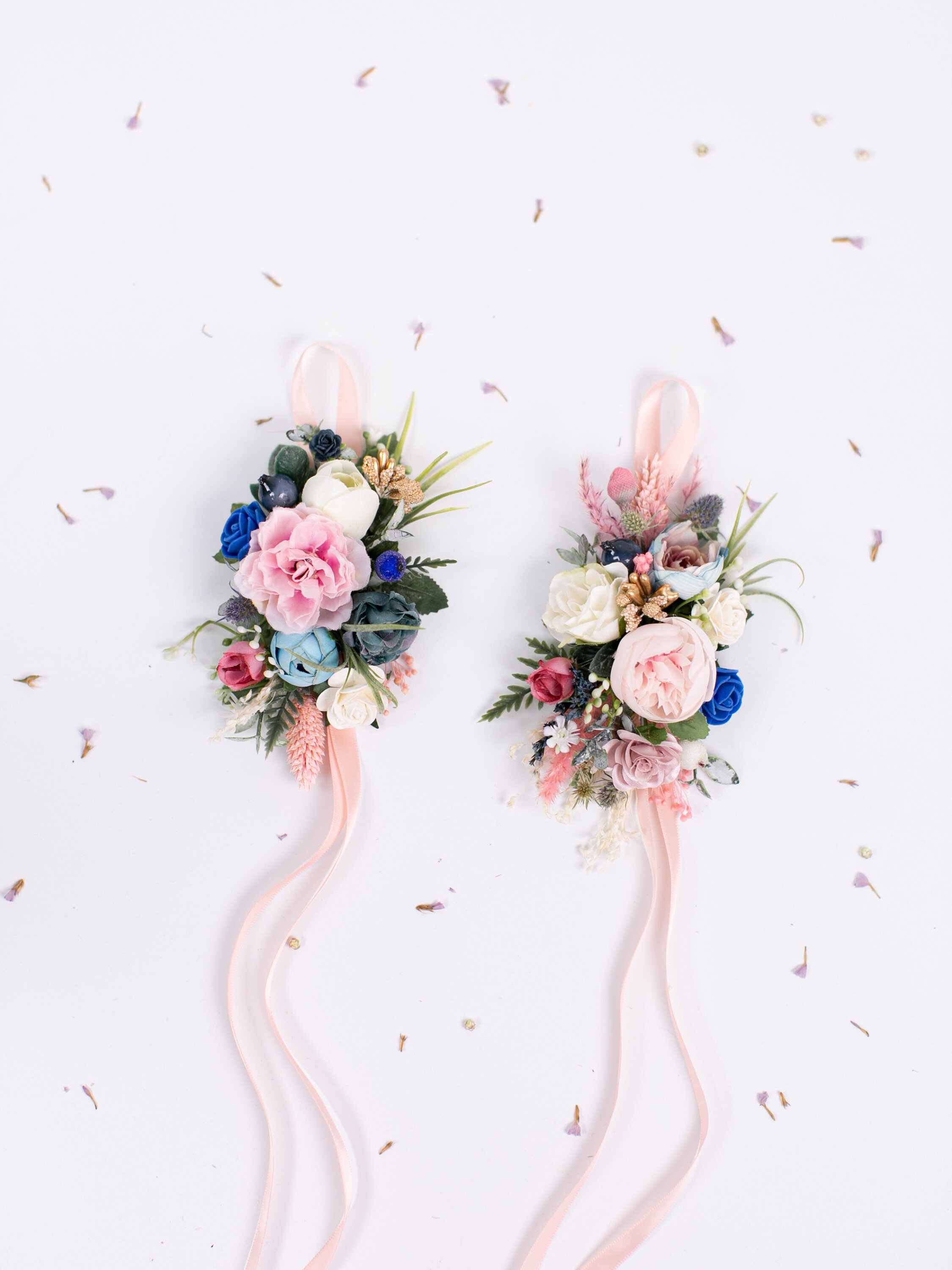 Flower Wrist Corsage Pale Pink Wrist Corsage Bridesmaid - Etsy