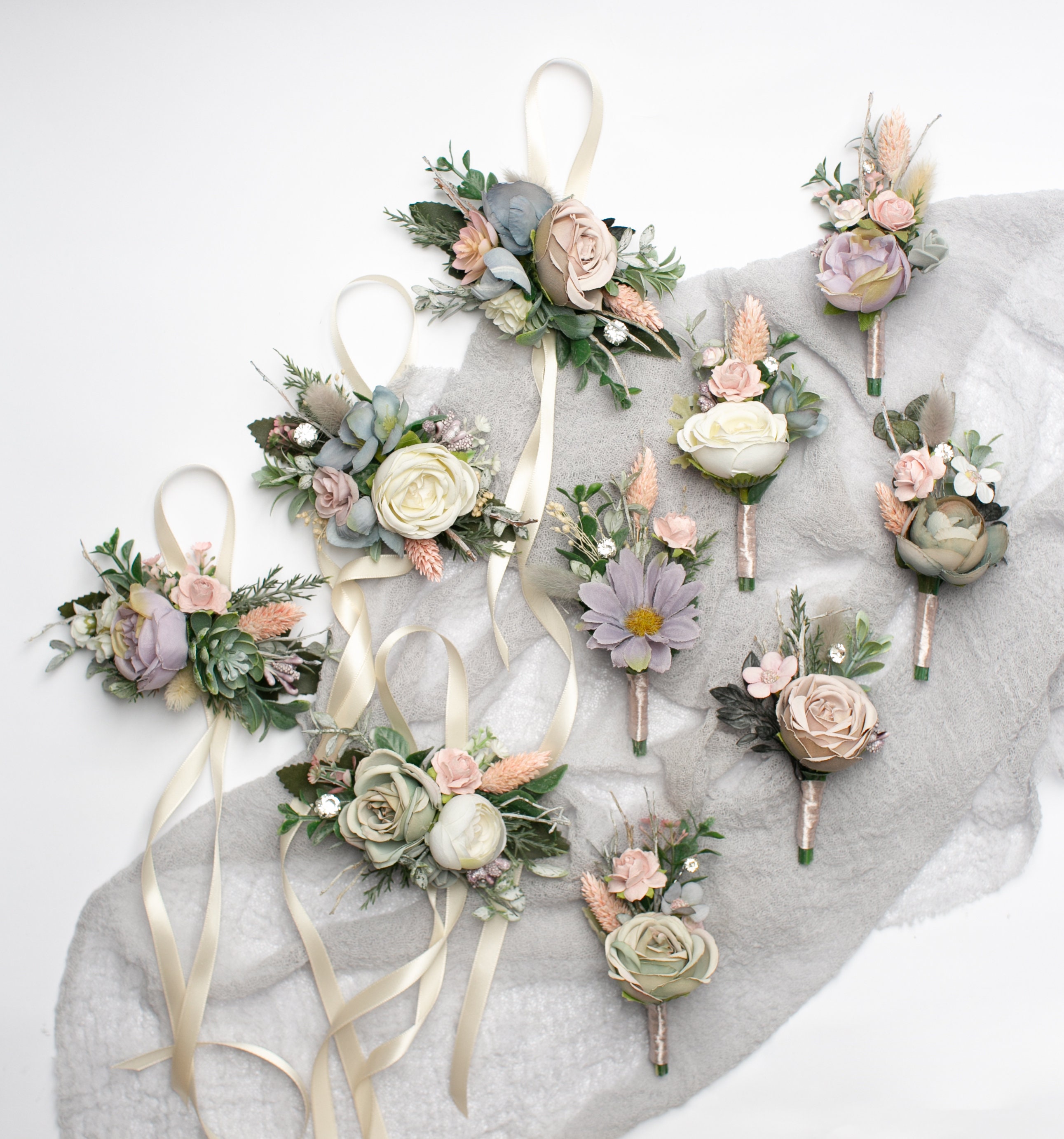 Corsage and Boutonniere Set Wrist Corsage and Boutonniere Etsy