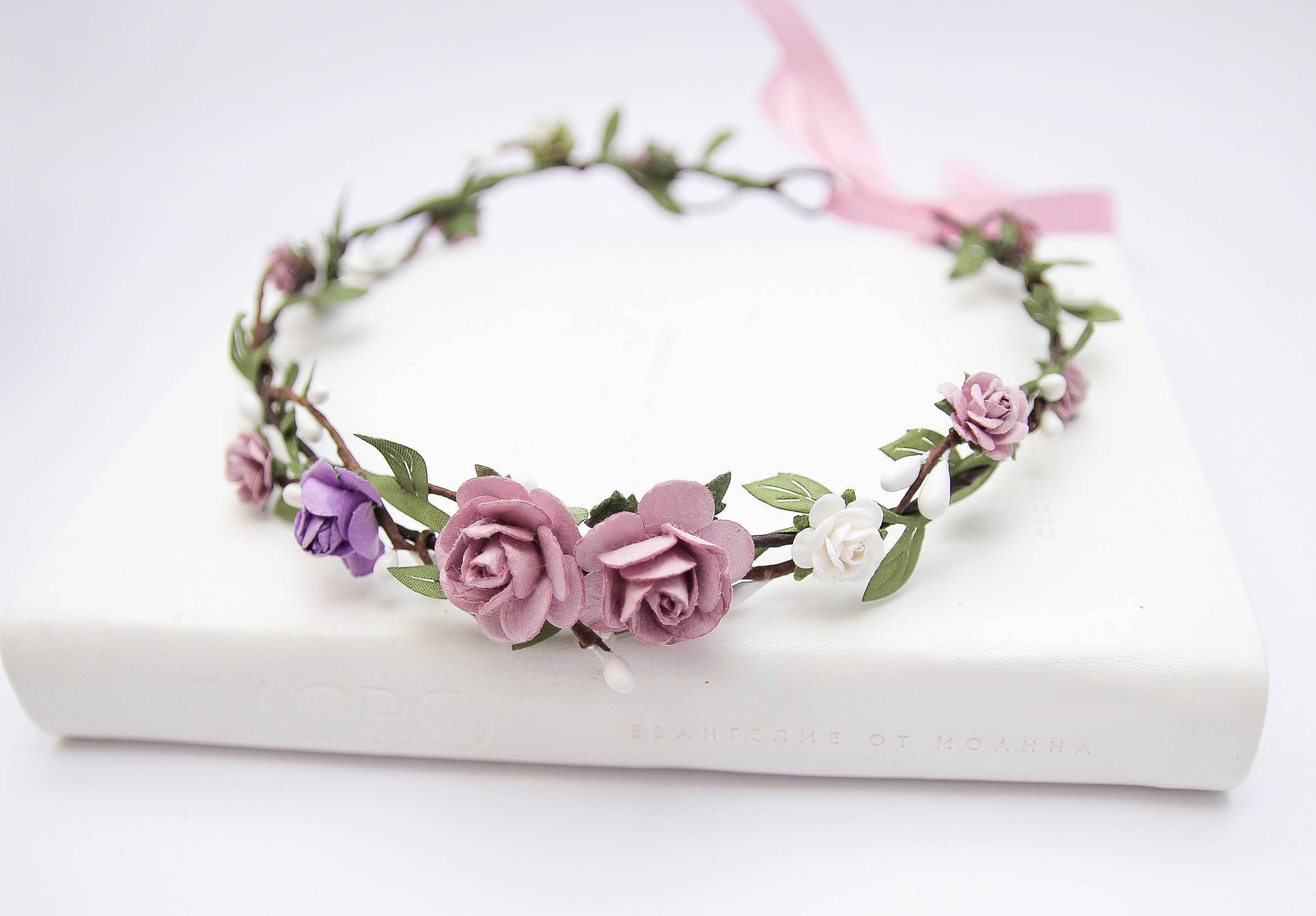 Lilac Flower Crown Bridesmaid Crown Flower Girl Crown Wedding Etsy