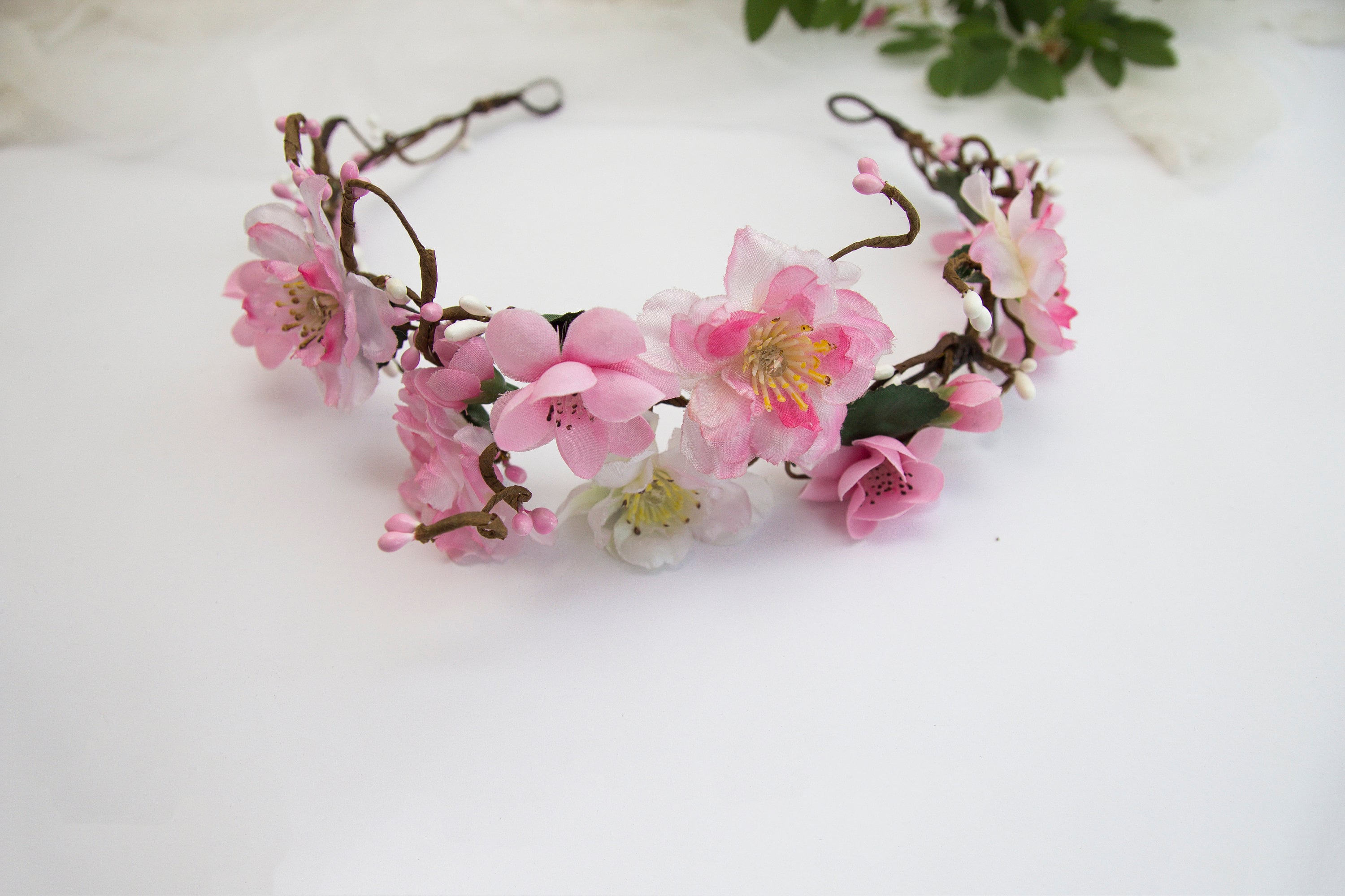Pink Cherry Blossom Headpiece, First Holy Communion Flower Crown ...