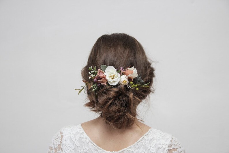 bruidsbloem kroon, bruids hoofddeksel, bloem kroon bruiloft hoofdband, bruidskroon, bloem haar clip, bloemen kroon, bloem hoofddeksel 1207 afbeelding 9