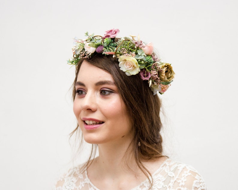 dusty pink headpiece