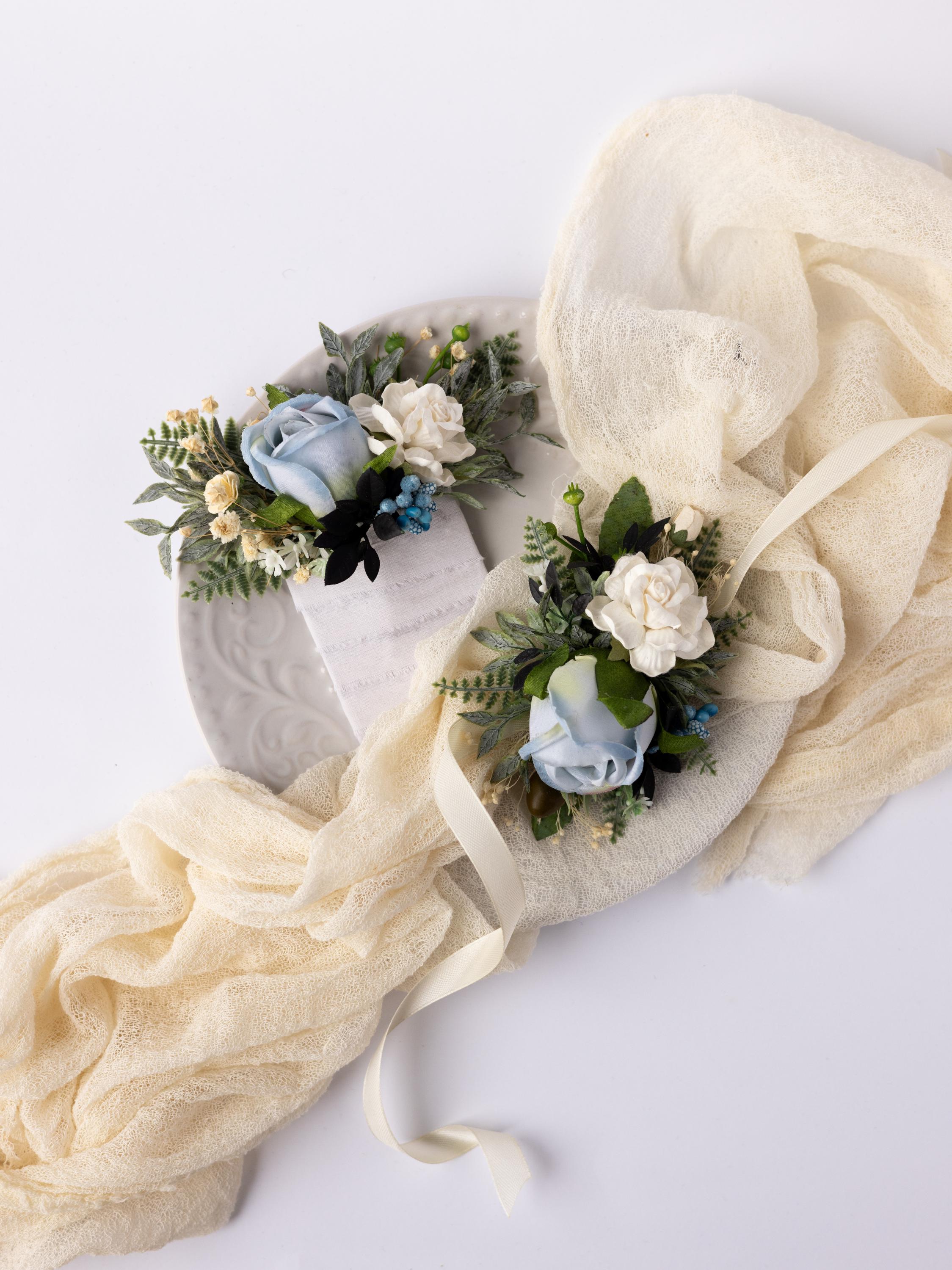 Set Di 2 Corsetti Da Polso Con Rosa E Perle Per Matrimonio – Uomo E Donna