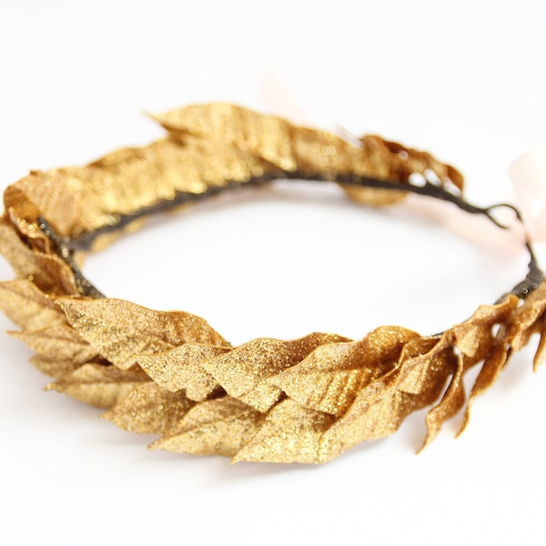 gold laurel headpiece