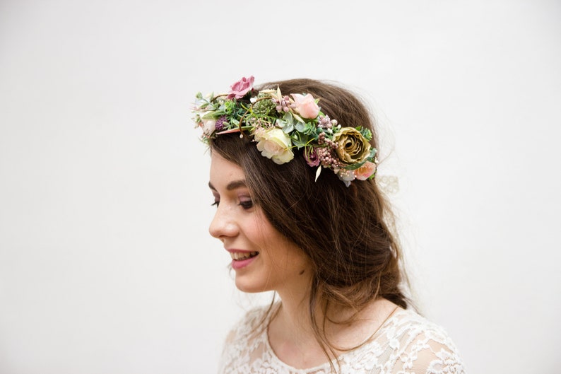 dusty pink headpiece