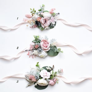 Bridesmaid corsage, Corsage and boutonniere set, Blush pink wedding corsage, Floral wrist corsage, Bridesmaid wrist corsage, Pink corsage