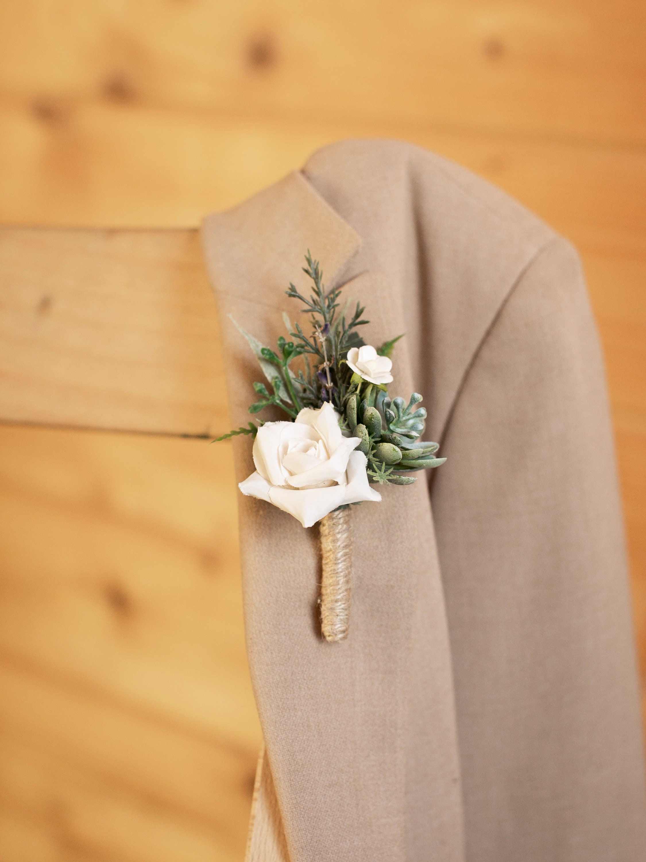 Men's floral boutonniere White flower buttonhole Etsy
