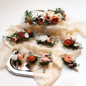 burnt orange headpiece