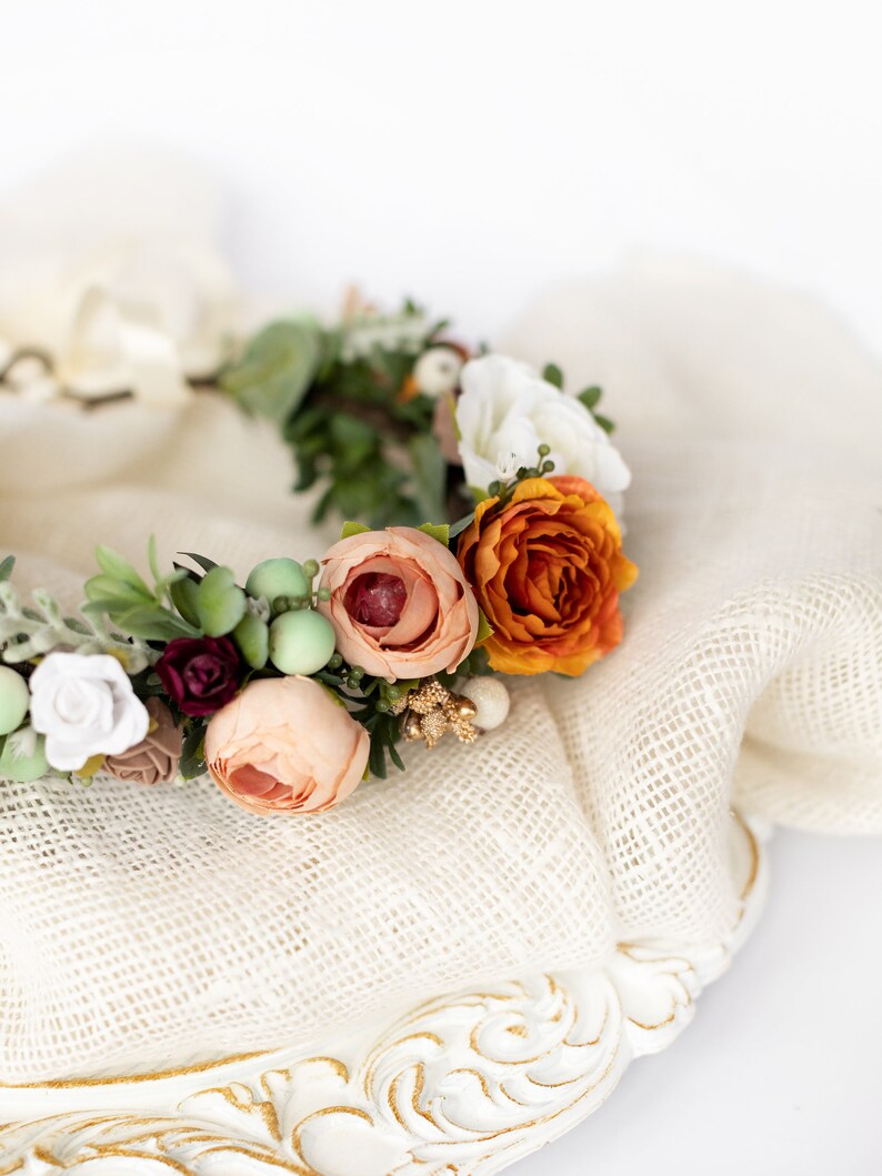 burnt orange headpiece
