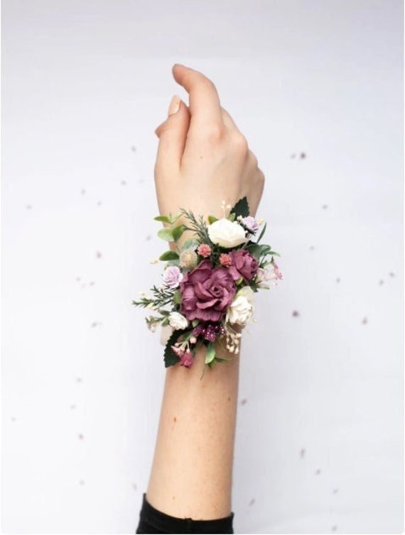 IYOU Sposa Polso Corpetto Rosa Floreale Polso Corpetto Le foglie