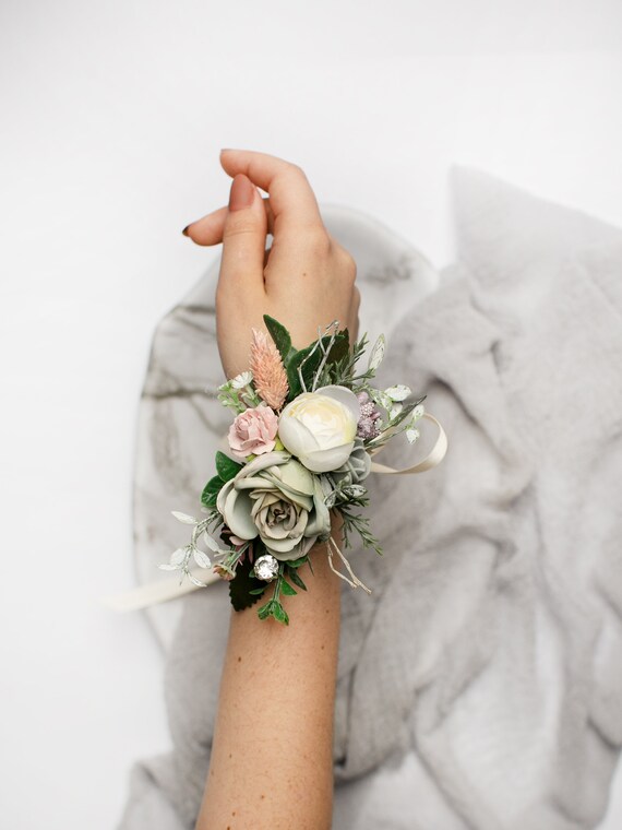 Wedding Supply Bridesmaids Wrist Flower Sisters Hand Artificial Pearl Cloth Deco