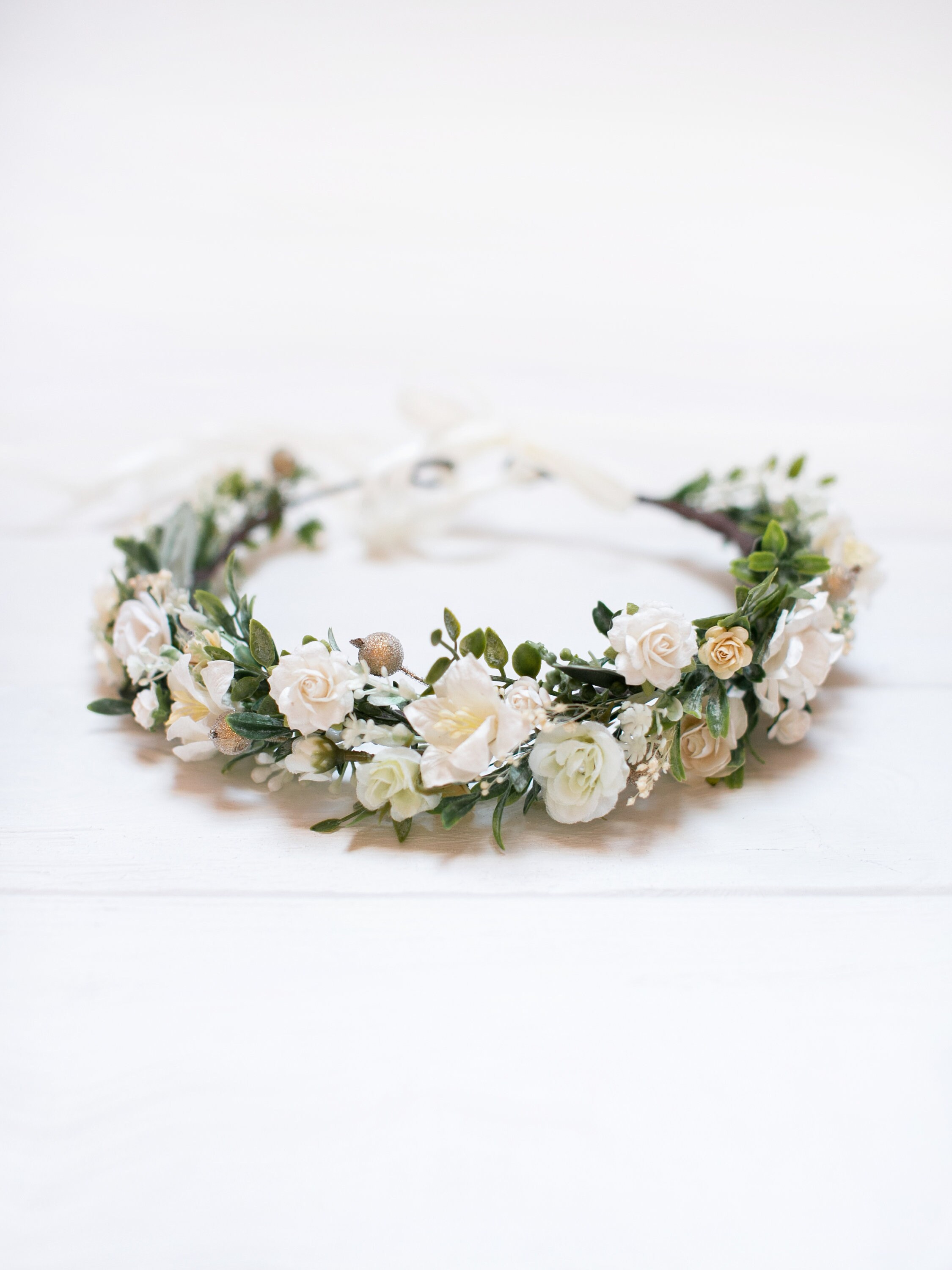 Bridesmaid Crown Flower Girl Crown White Bride Crown Bridal Etsy