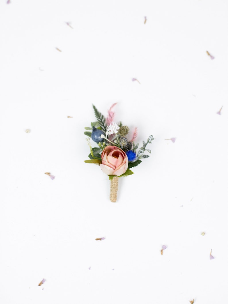 Pale Pink Boutonniere Blush Pink Boutonniere Flower Button Etsy