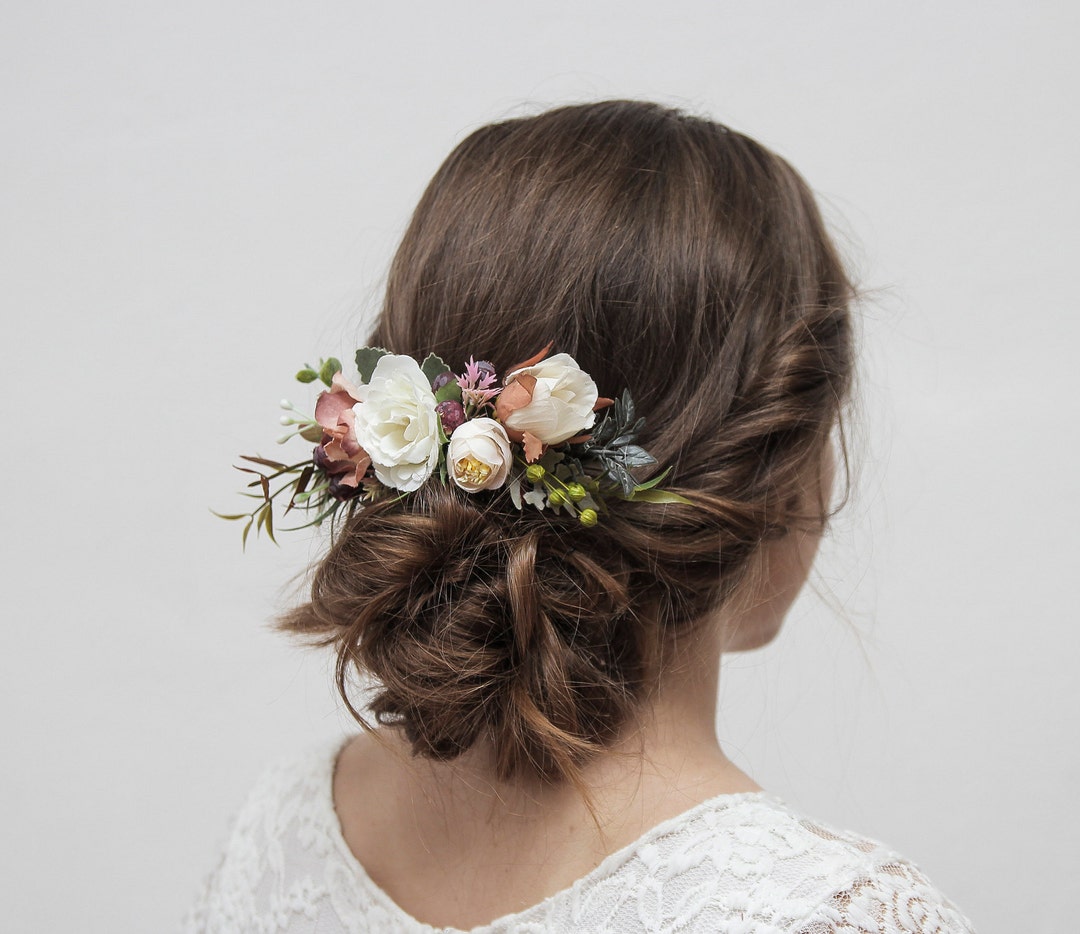 First Holy Communion Hair Comb Ivory and White Flower Hair