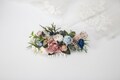 Blush pink floral comb, Mauve bridal hairpiece, Navy blue flower comb, Wedding hair comb, Ivory hair comb, Wedding hair flower accessories