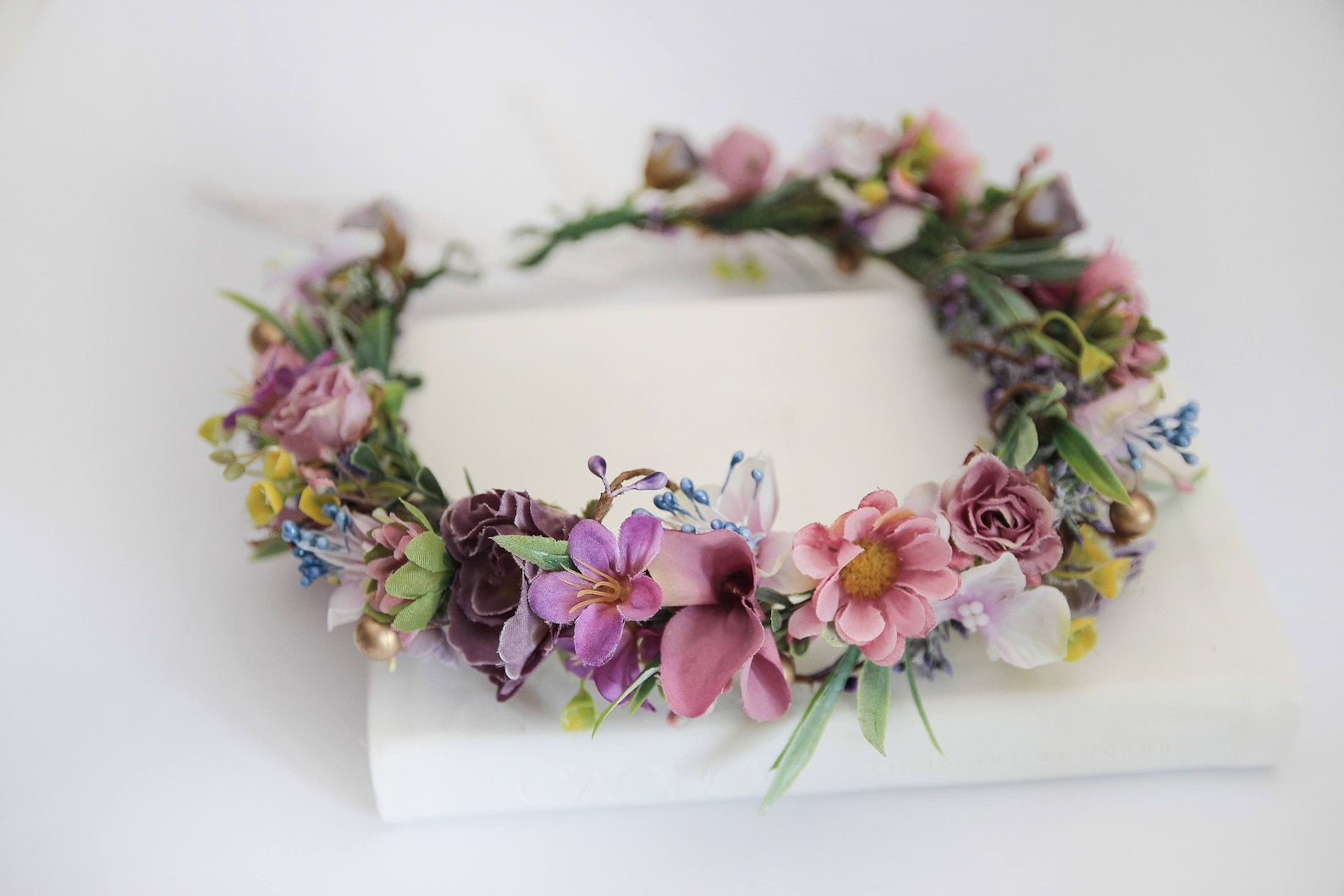 Lilac Flower Crown Purple Floral Headpiece Boho Flower Etsy