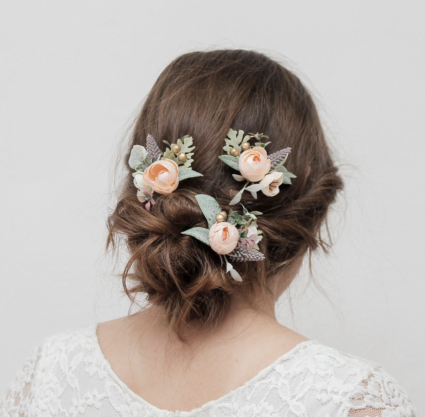 bridal floral hair pins