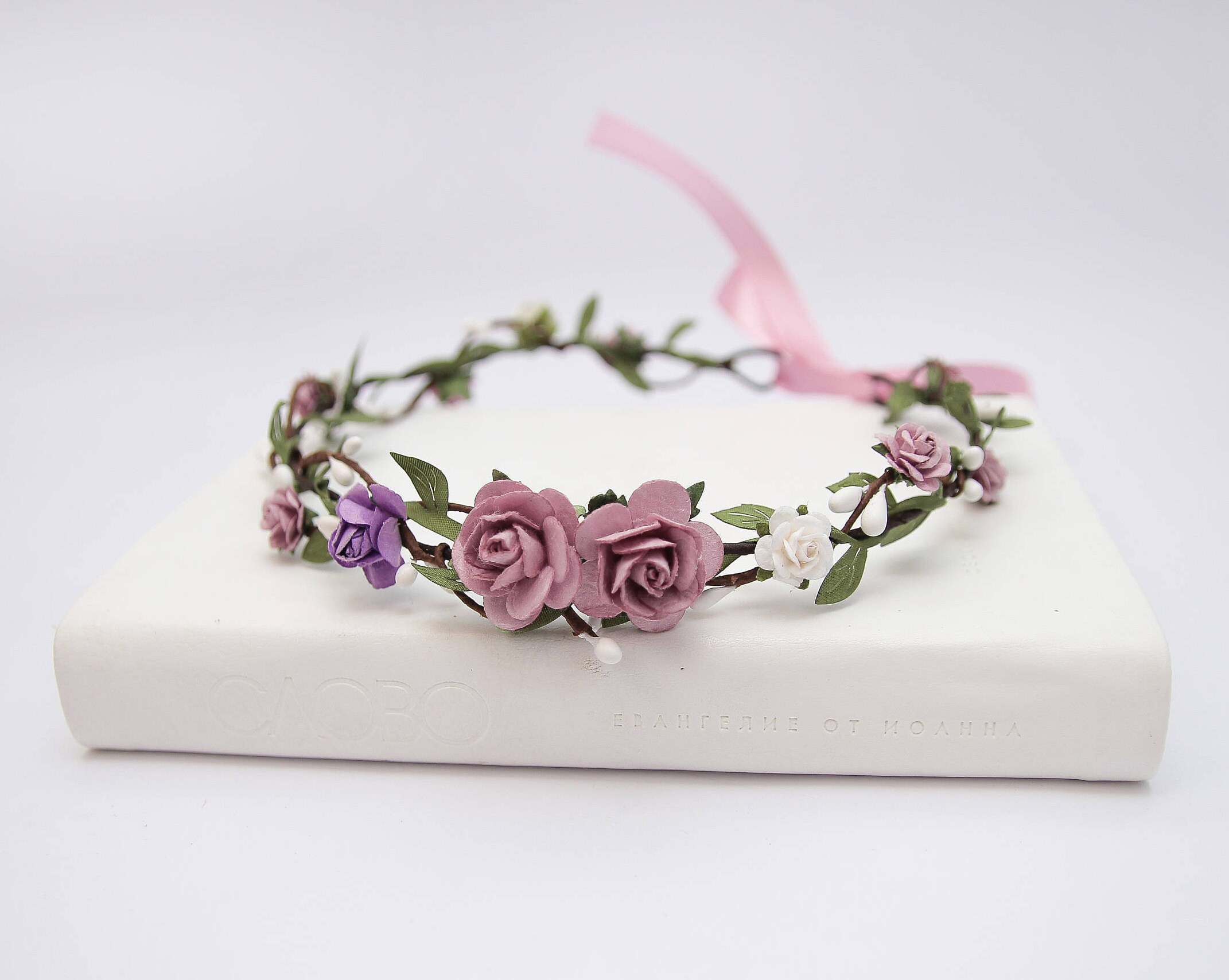 Lilac Flower Crown Bridesmaid Crown Flower Girl Crown Wedding Etsy