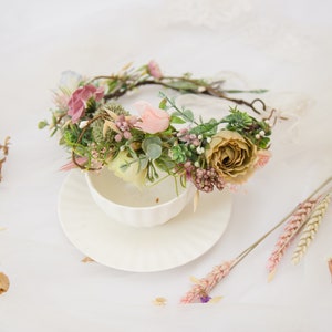 dusty pink headpiece