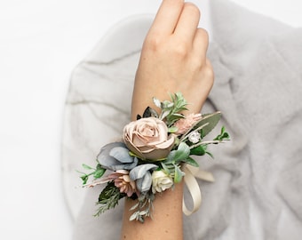 Flower wrist corsage, Corsage and boutonniere set, Wrist corsage, Bridal wrist corsage, Rustic accessory set, Boutonniere for man, Bouquet