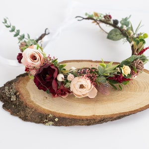 Winter flower crown, Christmas hair accessories, Holiday flower crown, Fairy floral headpiece, Christmas photo prop, Flower girl crown