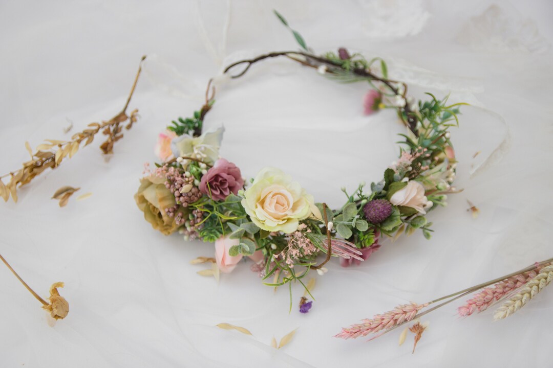 dusty pink headpiece
