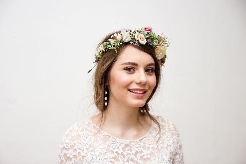 dusty pink headpiece