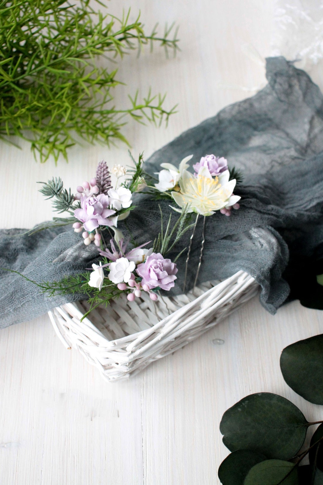 lilac headpiece for wedding