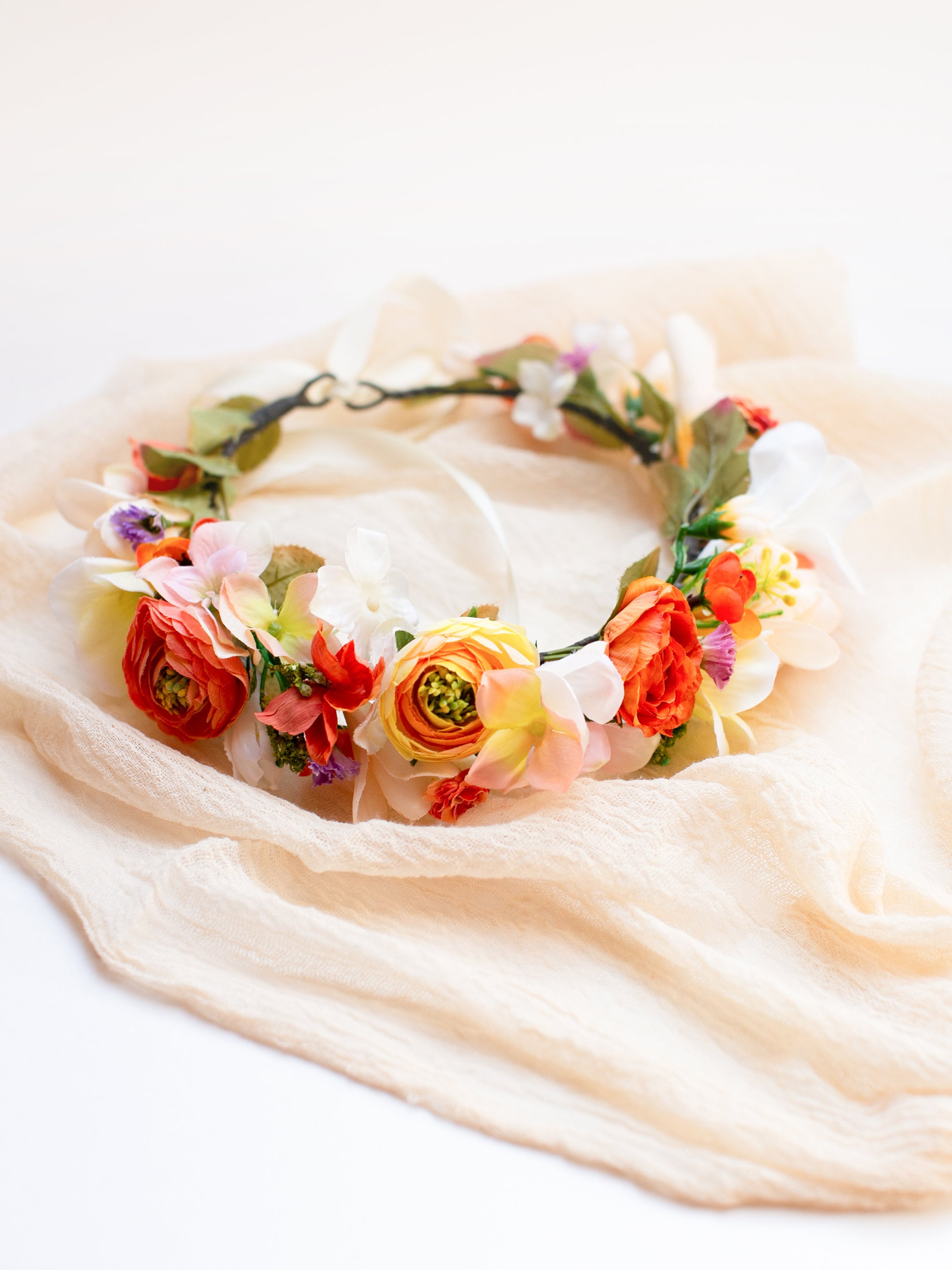 Burnt Orange Flower Crown Rustic Flower Crown Floral Crown Etsy