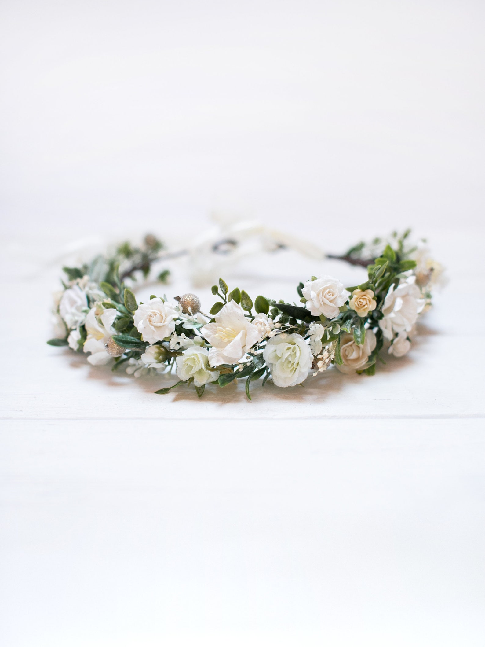 Bridesmaid Crown Flower Girl Crown White Bride Crown Bridal Etsy