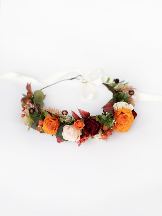 Couronne de fleurs, mariage couronne de fleurs, couronne de tete, fille de fleur, bandeau avec fleurs, diademe mariage - France