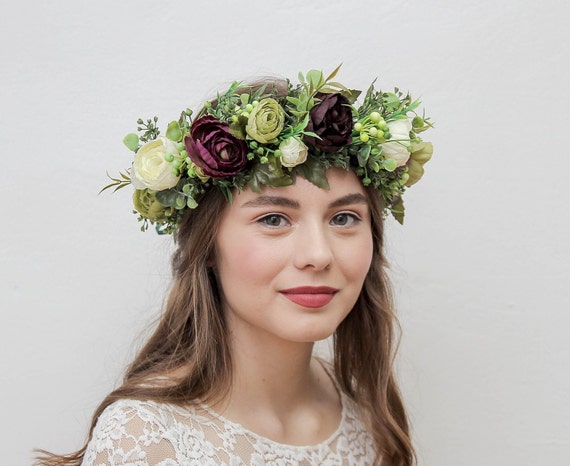 green flower crown