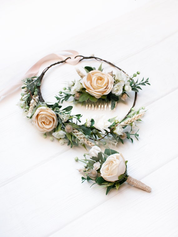 Wedding Flower Accessories, Bridal Flower Crown, Man Floral  display picture 1