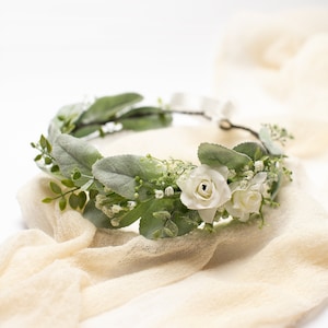 Toddler flower crown, Winter wedding headpiece, Christmas crown, New year tiara, Christmas gift, Winter floral crown, Flower girl crown