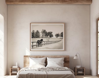 Stampa fotografica di un cavallo in seppia, arte equestre, arredamento western (download digitale)