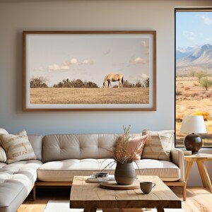 Horse photo Panoramic, Horse Print, Farmhouse decor, Wall art, Equine Art, Western Decor, Donation 30% of the sale back to horses