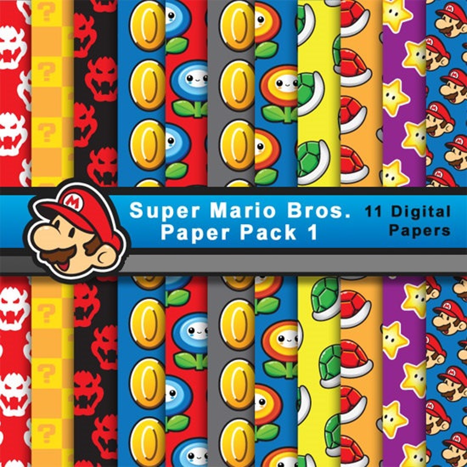 Papel de Super Mario Bros pack 1 Etsy