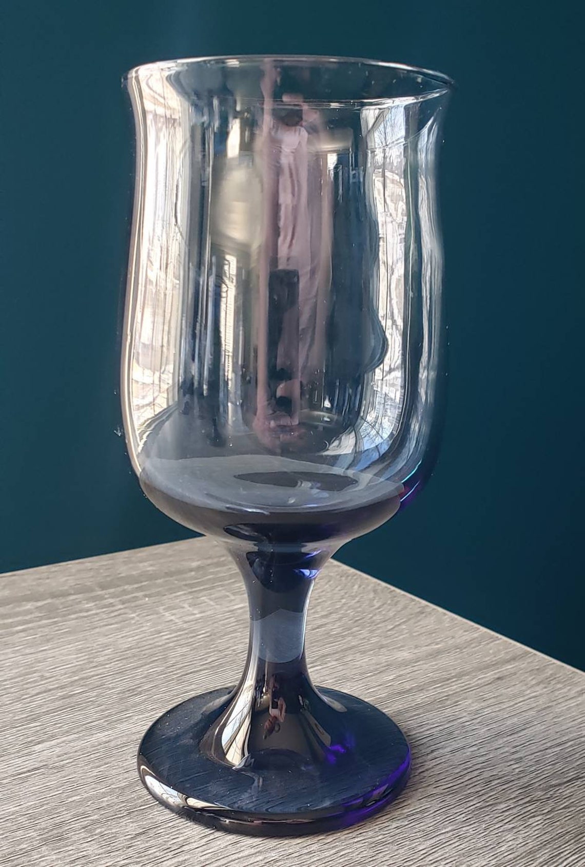 Vintage Blue Tulip Libbey Glass Wine Glasses Etsy