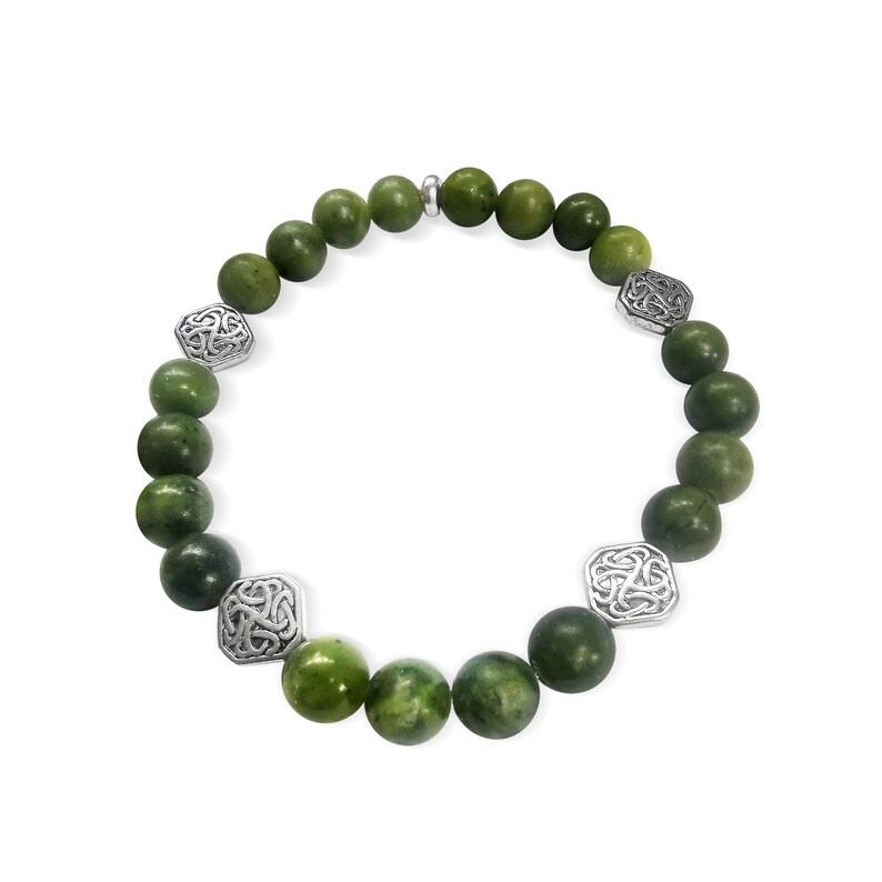 8mm Connemara Marble Celtic Knot Stretch Bracelet