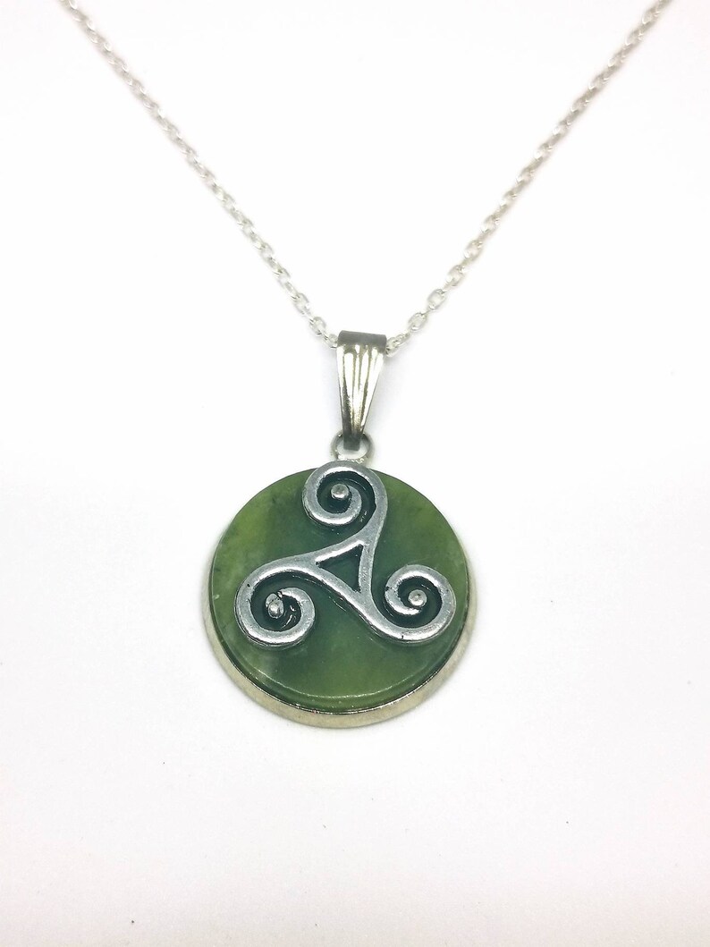 Connemara marble Celtic Triskele energy pendant
